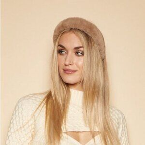 EUGENIA KIM Faux Fur Dora Headband Taupe